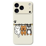 iPhone 17 Pro Flexible Plastic Case with Animal Pattern - Beige