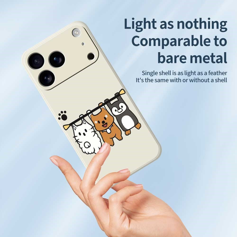 iPhone 17 Pro Flexible Plastic Case with Animal Pattern - Black