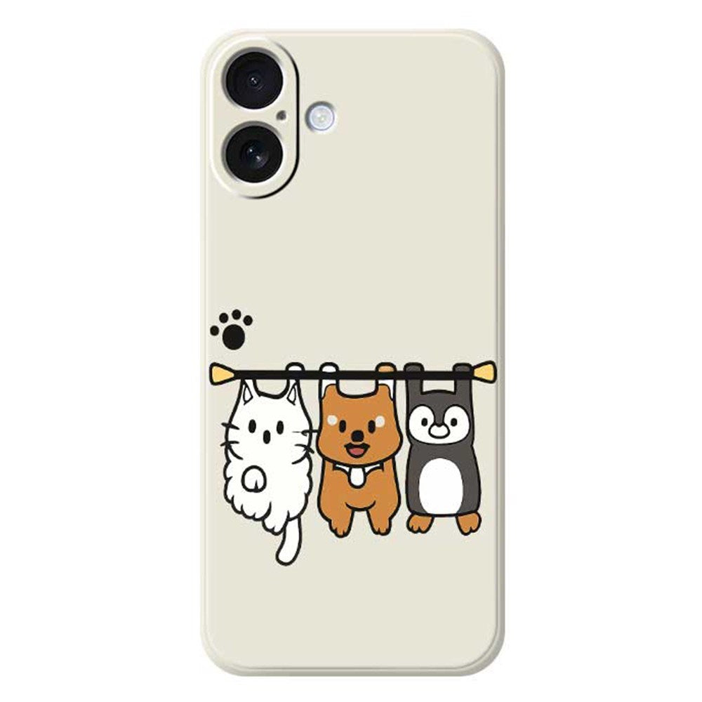 iPhone 17 Flexible Plastic Case with Animal Pattern - Beige