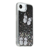 EIDERWOOD iPhone 16e Flexible Plastic Case with Butterflies - Transparent / Black