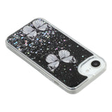 EIDERWOOD iPhone 16e Flexible Plastic Case with Butterflies - Transparent / Black