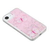 EIDERWOOD iPhone 16e Flexible Plastic Case with Butterflies - Transparent / Pink