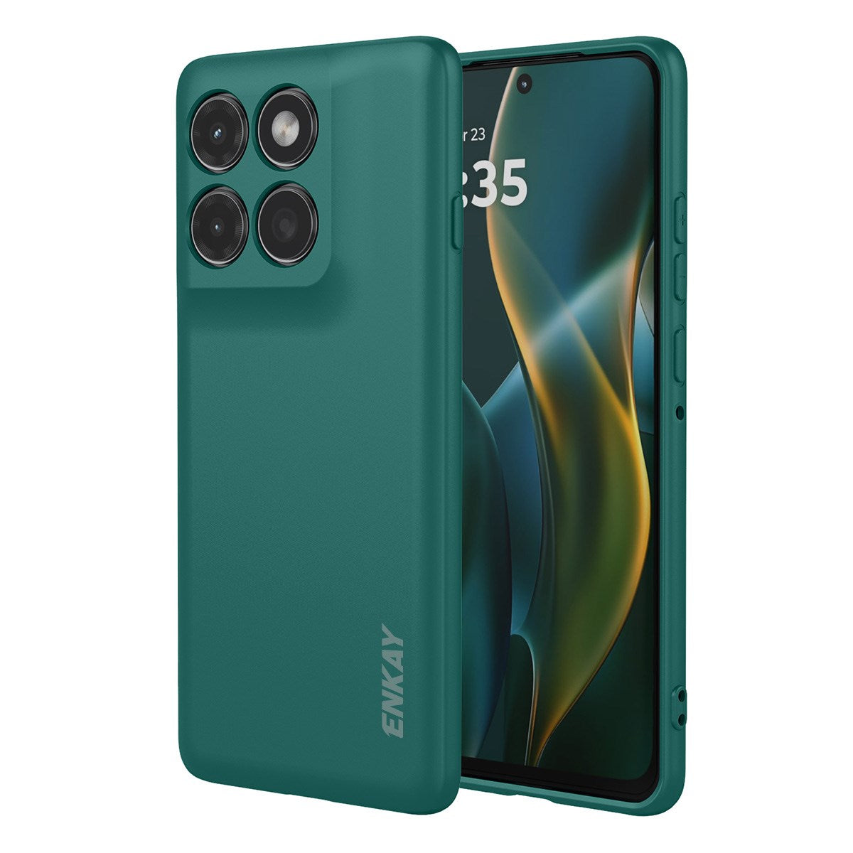 ENKAY Motorola Edge 60 Pro Silicone Case - Dark Green