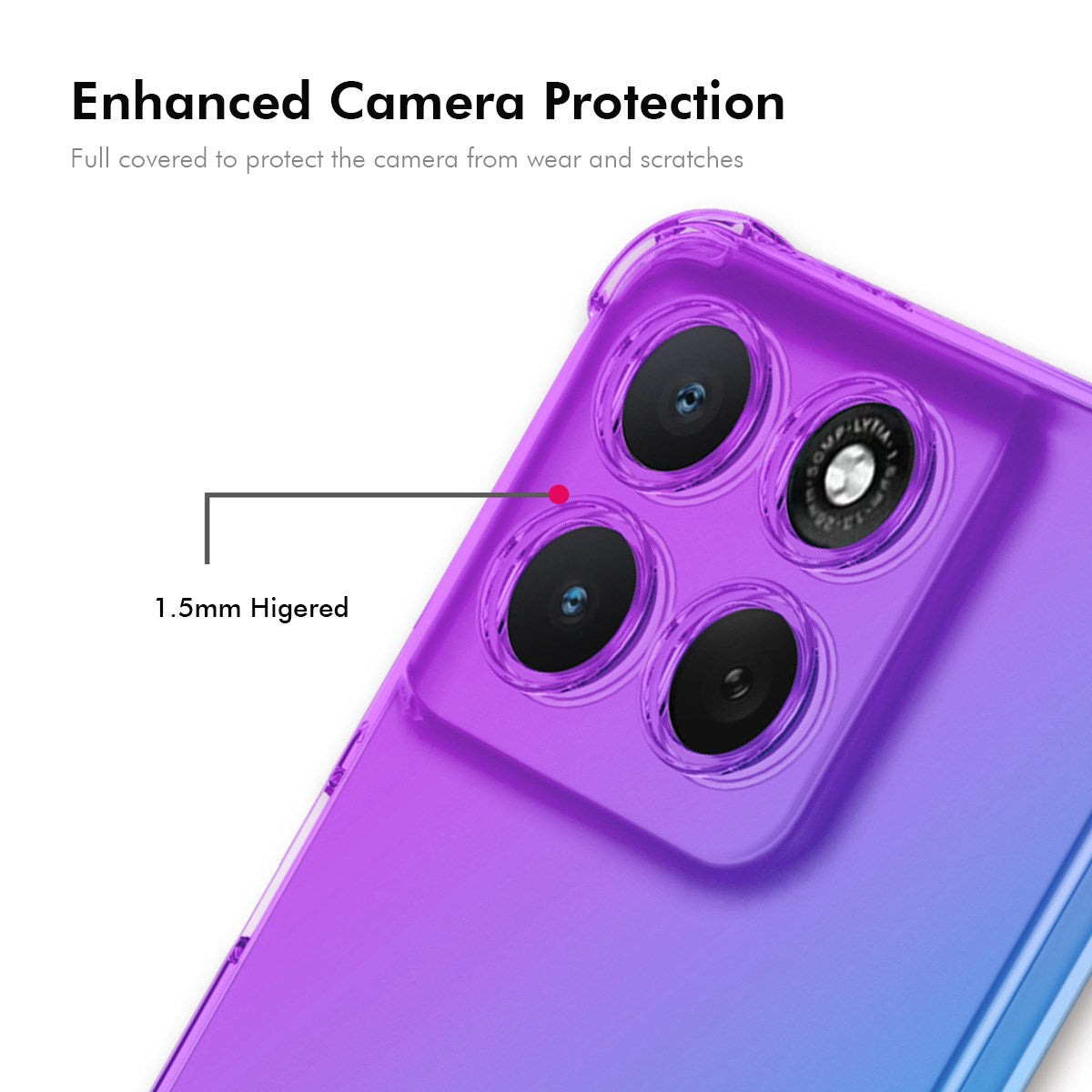 ENKAY Motorola Moto G86 Power Flexible Plastic Case with Shock-Absorbing Corners - Purple / Blue