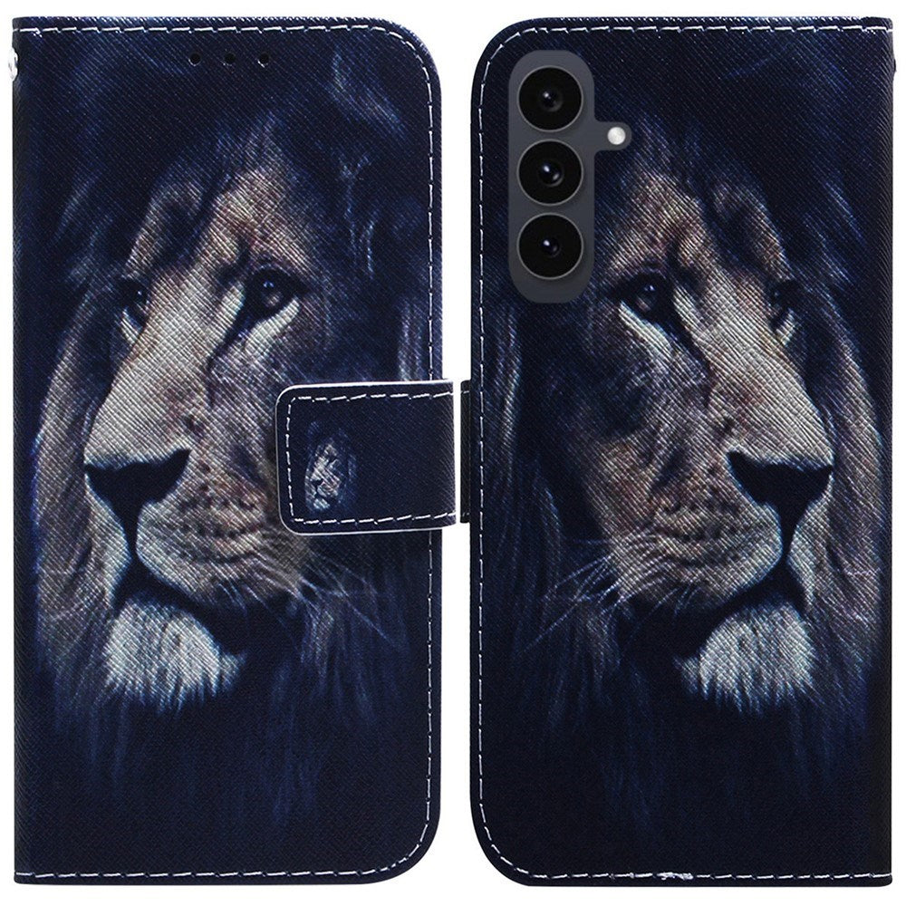 EIDERWOOD Samsung Galaxy S25 FE Faux Leather Flip Case with Design - Lion