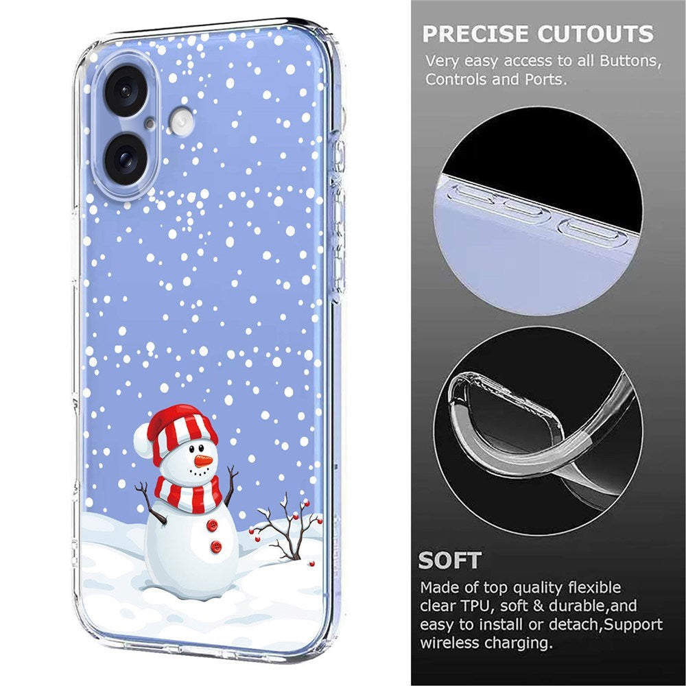 EIDERWOOD iPhone 17 Flexible Plastic Christmas Case with Motif - Transparent / Snowman