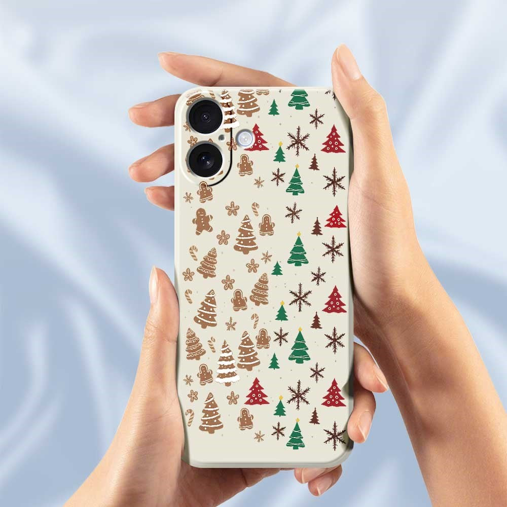 EIDERWOOD iPhone 17 Christmas Case - Flexible Plastic - Gingerbread Men and Christmas Trees / Purple