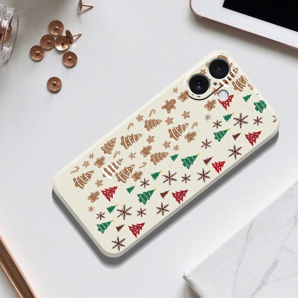 EIDERWOOD iPhone 17 Christmas Case - Flexible Plastic - Gingerbread Men and Christmas Trees / Purple