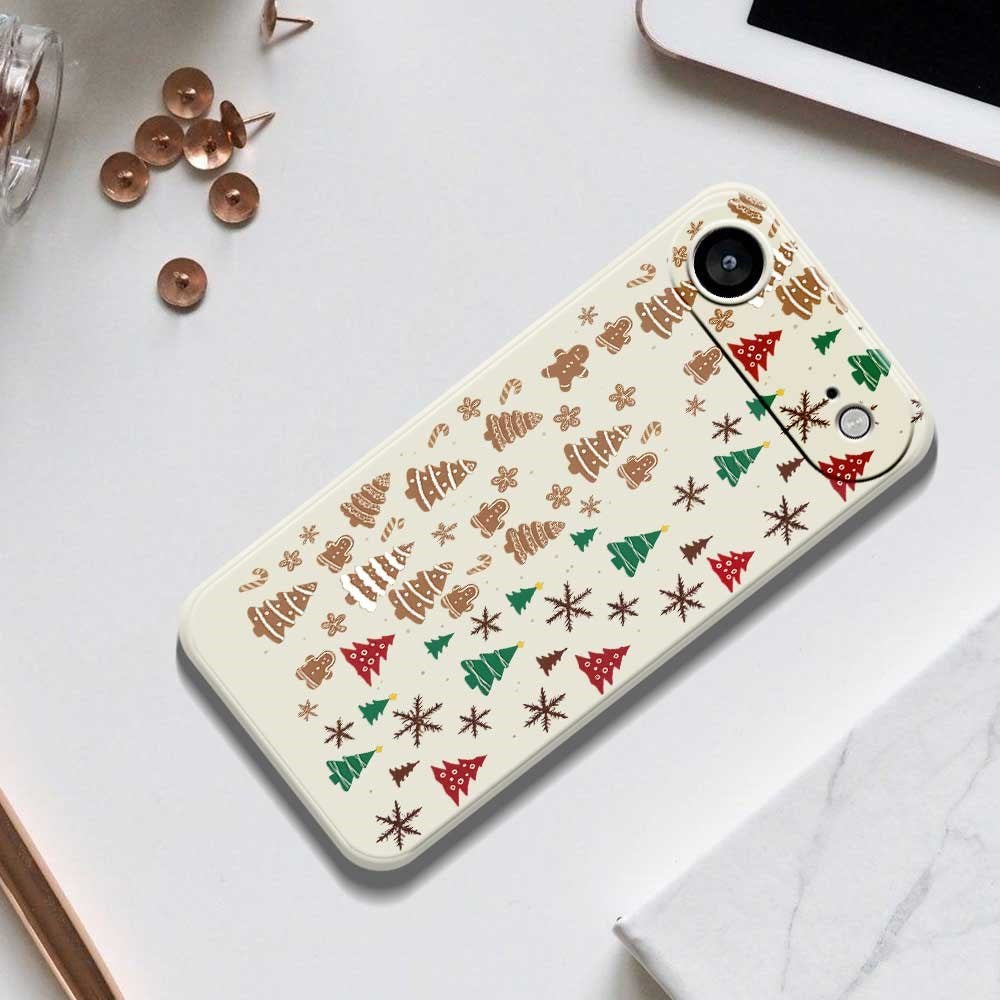 EIDERWOOD iPhone Air Christmas Case - Flexible Plastic - Gingerbread Men and Christmas Trees / Beige