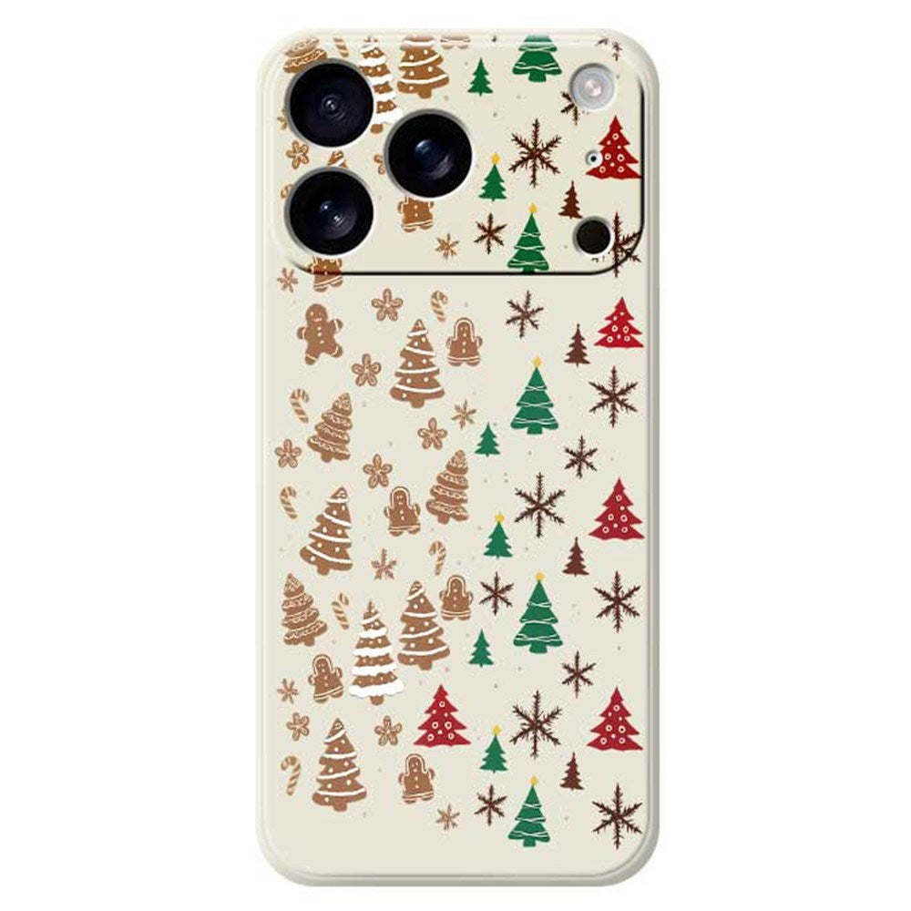 EIDERWOOD iPhone 17 Pro Christmas Case - Flexible Plastic - Gingerbread Men and Christmas Trees / Beige