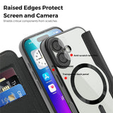 EIDERWOOD iPhone 17 Flip Case with Transparent Back - MagSafe Compatible - Black