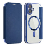 EIDERWOOD iPhone 17 Flip Case with Transparent Back - MagSafe Compatible - Dark Blue