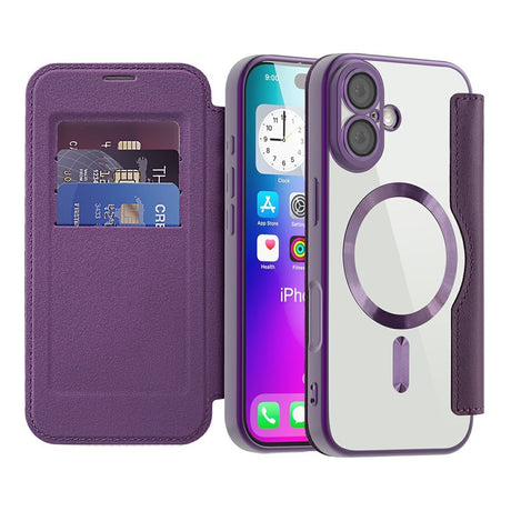 EIDERWOOD iPhone 17 Flip Case with Transparent Back - MagSafe Compatible - Purple