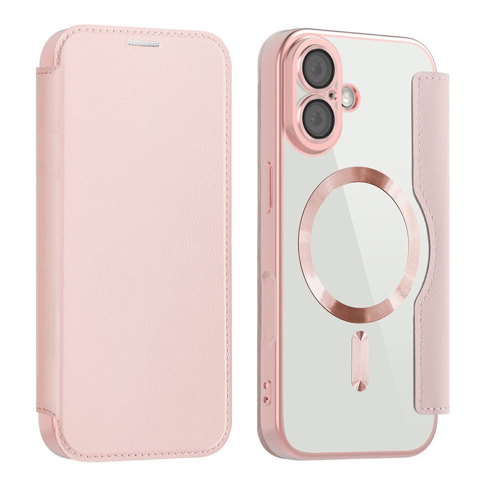 EIDERWOOD iPhone 17 Flip Case with Transparent Back - MagSafe Compatible - Pink