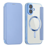 EIDERWOOD iPhone 17 Flip Case with Transparent Back - MagSafe Compatible - Light Blue