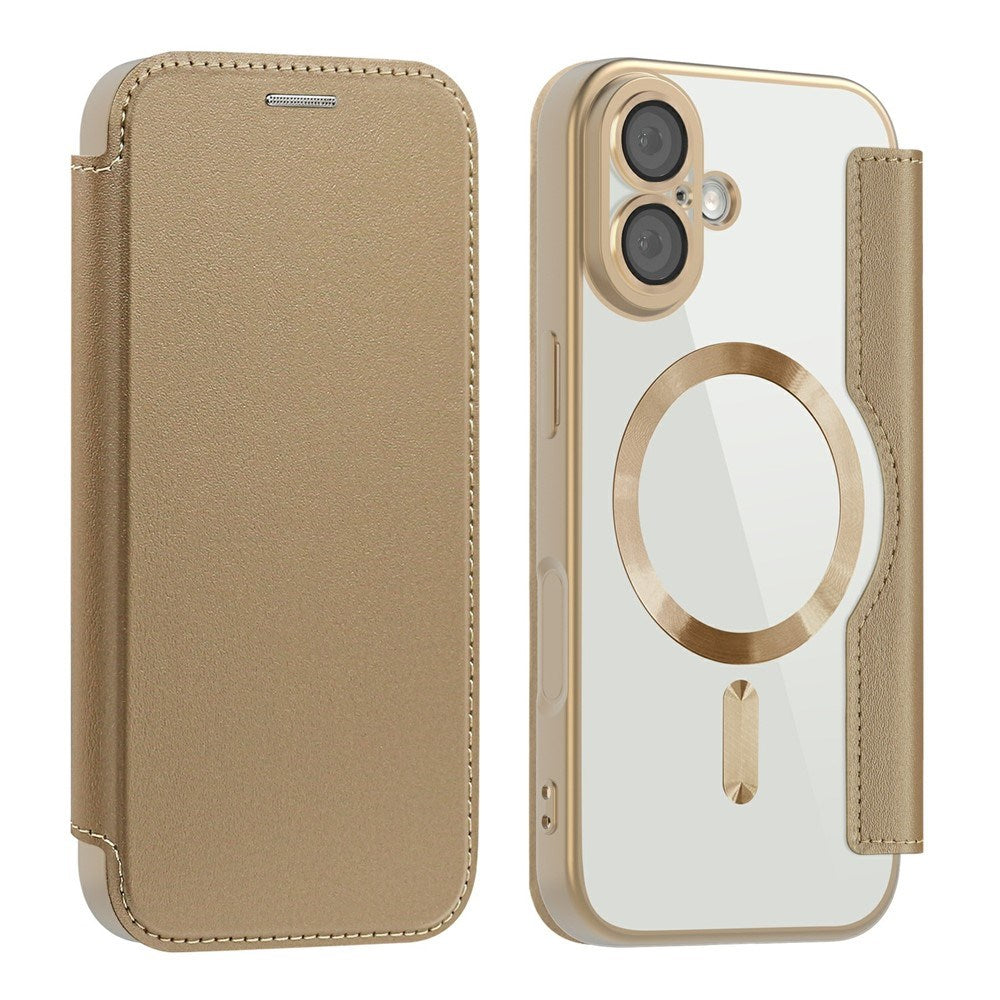 EIDERWOOD iPhone 17 Flip Case with Transparent Back - MagSafe Compatible - Gold
