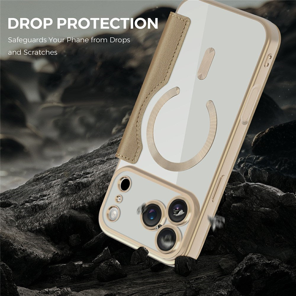 EIDERWOOD iPhone 17 Pro Flip Case with Transparent Back - MagSafe Compatible - Gold