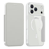 EIDERWOOD iPhone 17 Pro Flip Case with Transparent Back - MagSafe Compatible - Grey