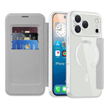 EIDERWOOD iPhone 17 Pro Flip Case with Transparent Back - MagSafe Compatible - Grey