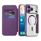 EIDERWOOD iPhone 17 Pro Flip Case with Transparent Back - MagSafe Compatible - Purple