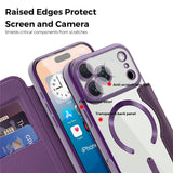 EIDERWOOD iPhone 17 Pro Flip Case with Transparent Back - MagSafe Compatible - Purple