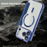 EIDERWOOD iPhone 17 Pro Flip Case with Transparent Back - MagSafe Compatible - Dark Blue
