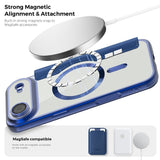 EIDERWOOD iPhone Air Flip Case with Transparent Back - MagSafe Compatible - Dark Blue