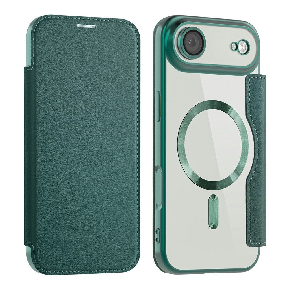 EIDERWOOD iPhone Air Flip Case with Transparent Back - MagSafe Compatible - Green