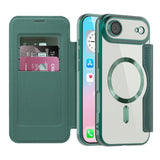 EIDERWOOD iPhone Air Flip Case with Transparent Back - MagSafe Compatible - Green