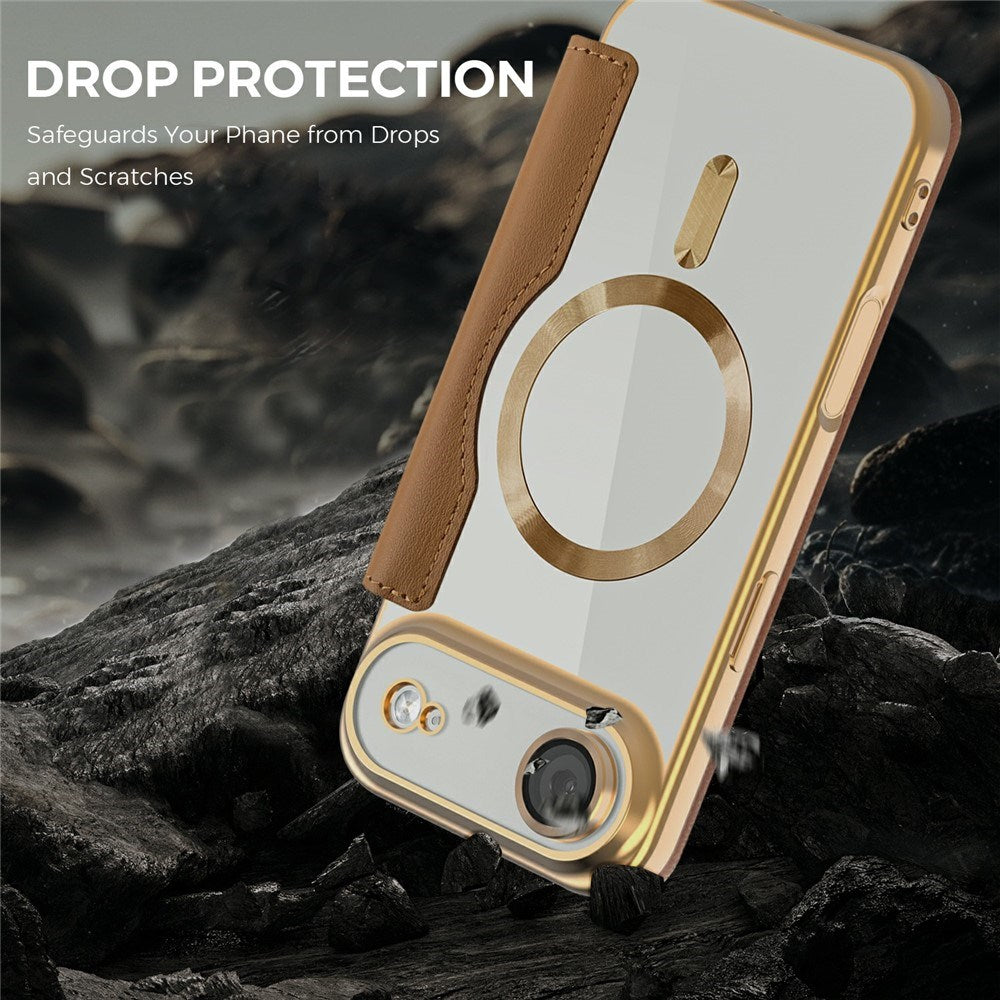 EIDERWOOD iPhone Air Flip Case with Transparent Back - MagSafe Compatible - Brown