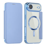 EIDERWOOD iPhone Air Flip Case with Transparent Back - MagSafe Compatible - Light Blue