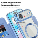 EIDERWOOD iPhone Air Flip Case with Transparent Back - MagSafe Compatible - Light Blue