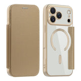 EIDERWOOD iPhone 17 Pro Max Flip Case with Transparent Back - MagSafe Compatible - Gold
