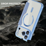 EIDERWOOD iPhone 17 Pro Max Flip Case with Transparent Back - MagSafe Compatible - Light Blue
