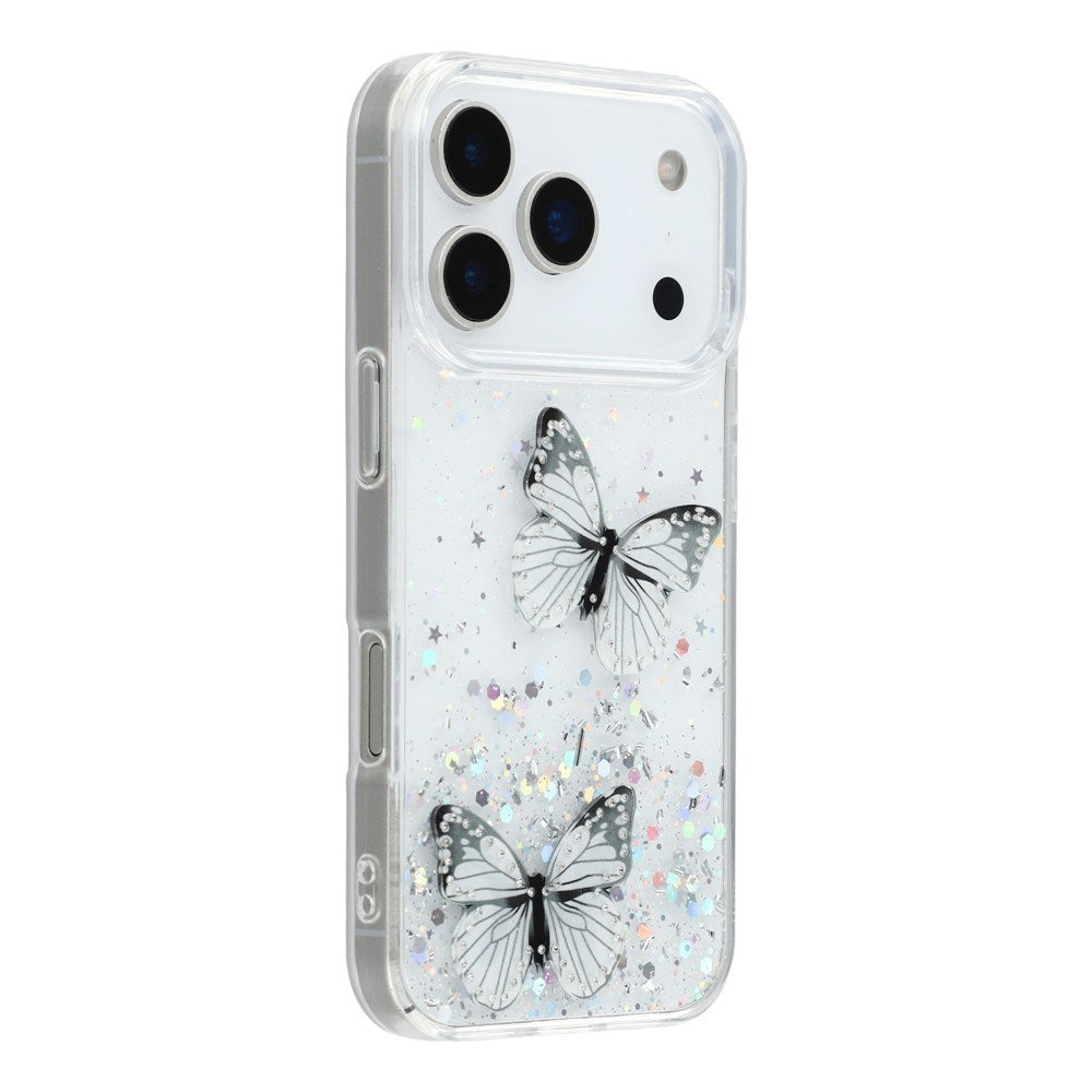 EIDERWOOD iPhone 17 Pro Flexible Plastic Case with Butterflies - Transparent