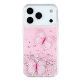 EIDERWOOD iPhone 17 Pro Max Flexible Plastic Case with Butterflies - Transparent / Pink