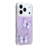 EIDERWOOD iPhone 17 Pro Max Flexible Plastic Case with Butterflies - Transparent / Purple