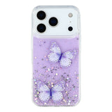 EIDERWOOD iPhone 17 Pro Max Flexible Plastic Case with Butterflies - Transparent / Purple