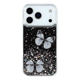 EIDERWOOD iPhone 17 Pro Max Flexible Plastic Case with Butterflies - Transparent / Black