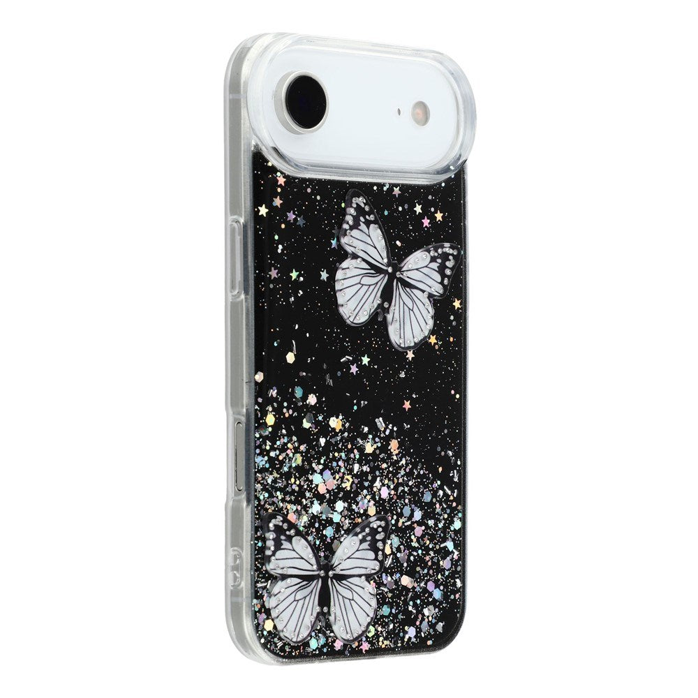 EIDERWOOD iPhone Air Flexible Plastic Case with Butterflies - Transparent / Black