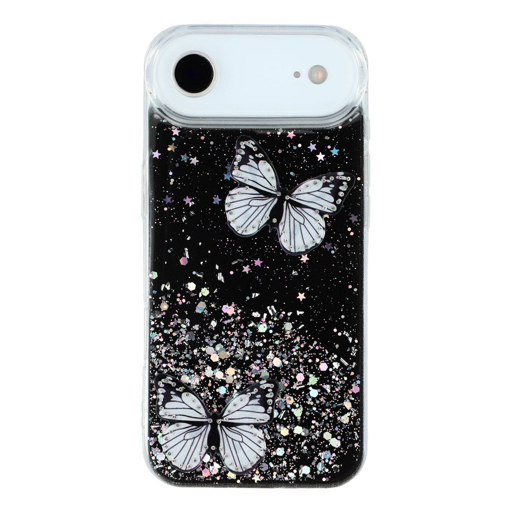 EIDERWOOD iPhone Air Flexible Plastic Case with Butterflies - Transparent / Black