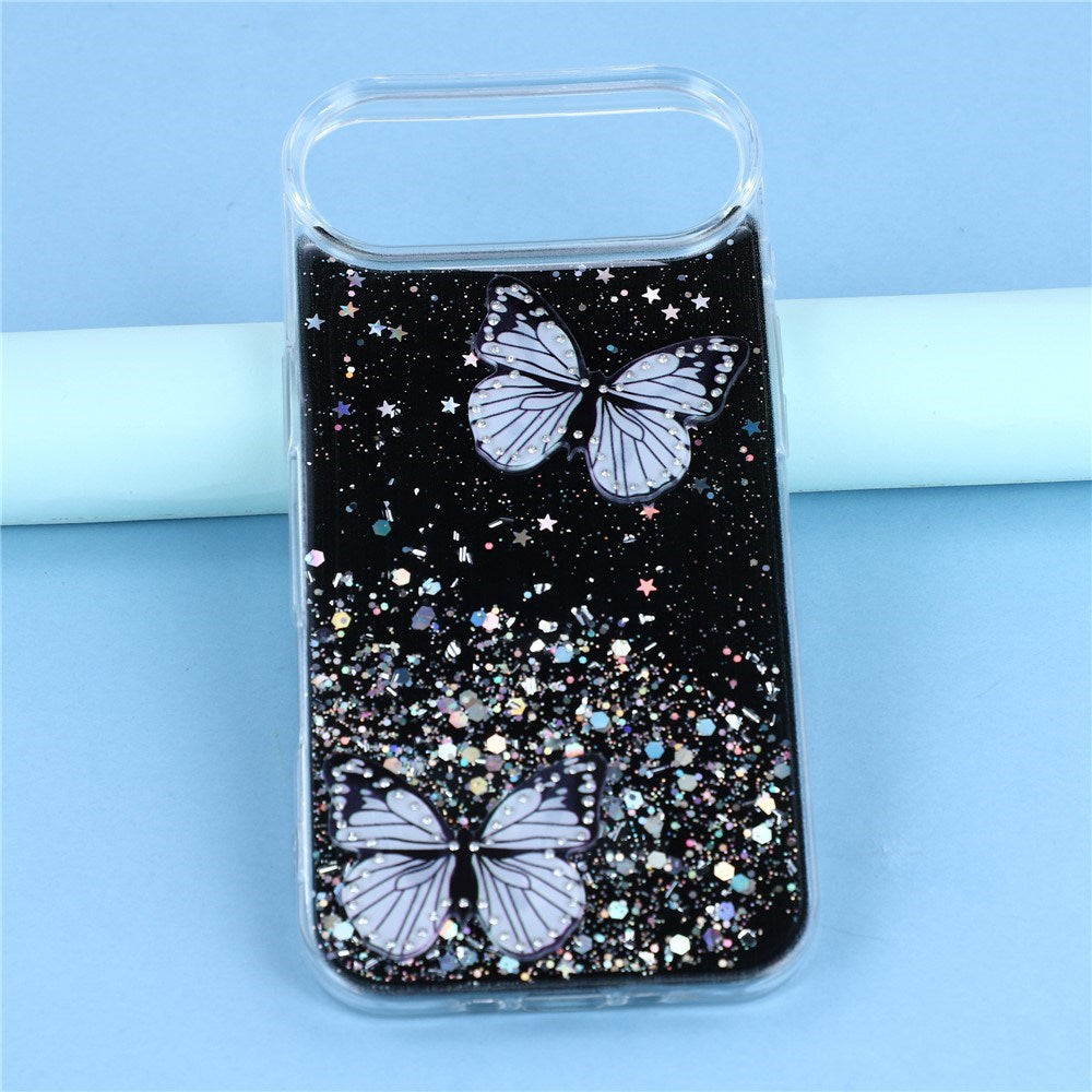 EIDERWOOD iPhone Air Flexible Plastic Case with Butterflies - Transparent / Black