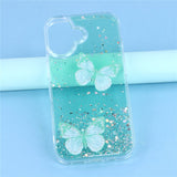 EIDERWOOD iPhone 17 Flexible Plastic Case with Butterflies - Transparent / Green