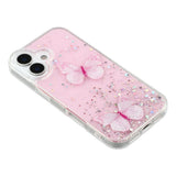 EIDERWOOD iPhone 17 Flexible Plastic Case with Butterflies - Transparent / Pink