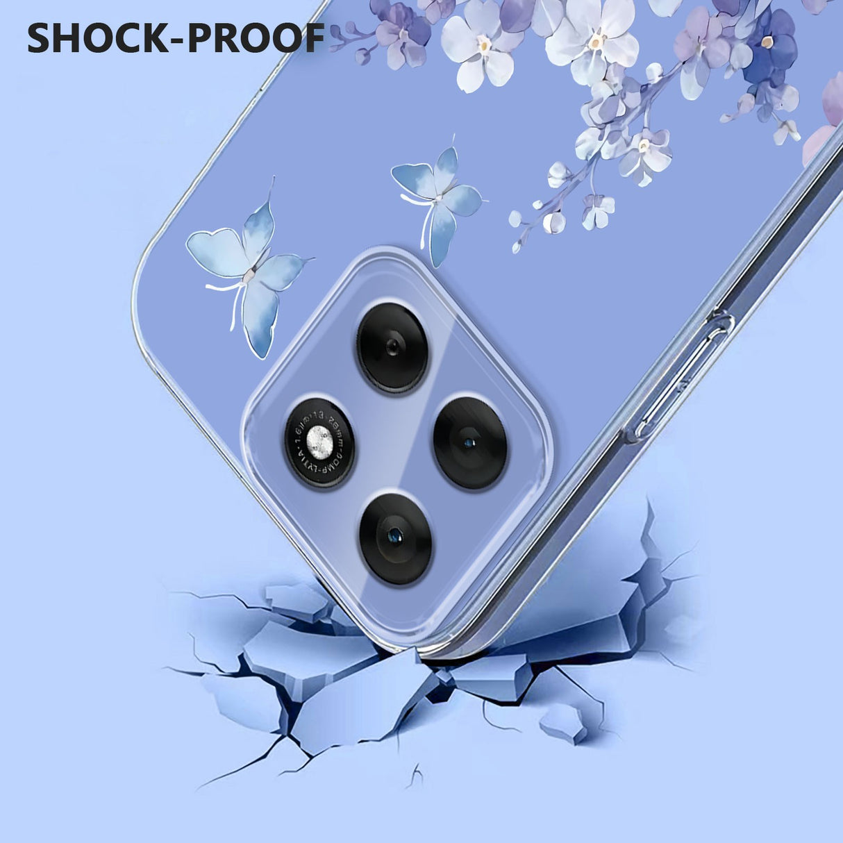 EIDERWOOD Motorola Moto G56 Flexible Plastic Case with Floral Motif - Transparent / Violets