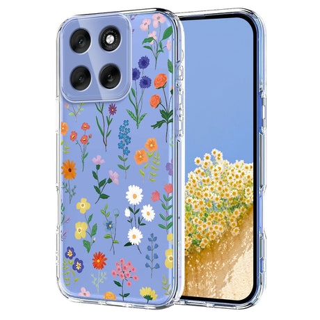 EIDERWOOD Motorola Moto G56 Flexible Plastic Case with Floral Motif - Transparent / Different Flowers