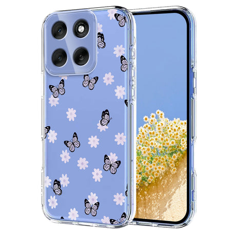 EIDERWOOD Motorola Moto G56 Flexible Plastic Case with Floral Motif - Transparent / Butterflies