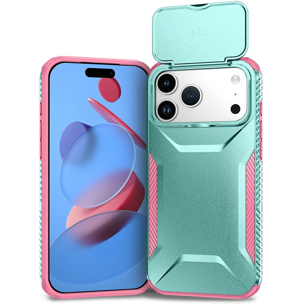 iPhone 18 Pro Max / 17 Pro Max EIDERWOOD Hybrid Plastic Case w. Cam Slider - Turquoise / Pink
