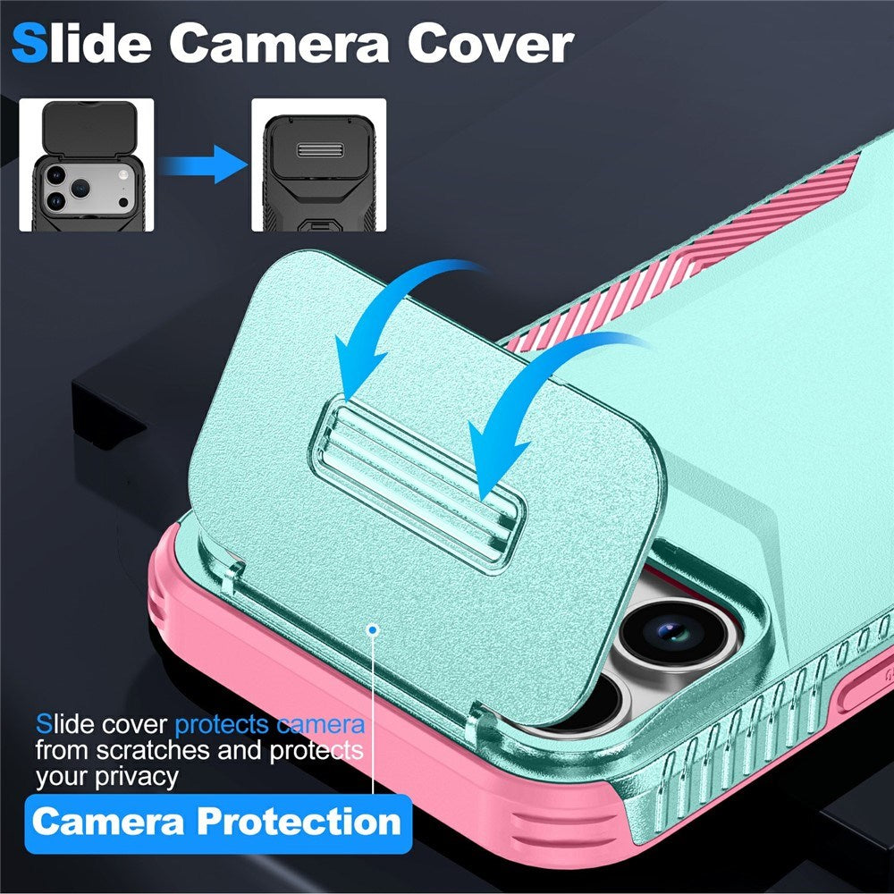 iPhone 18 Pro Max / 17 Pro Max EIDERWOOD Hybrid Plastic Case w. Cam Slider - Turquoise / Pink
