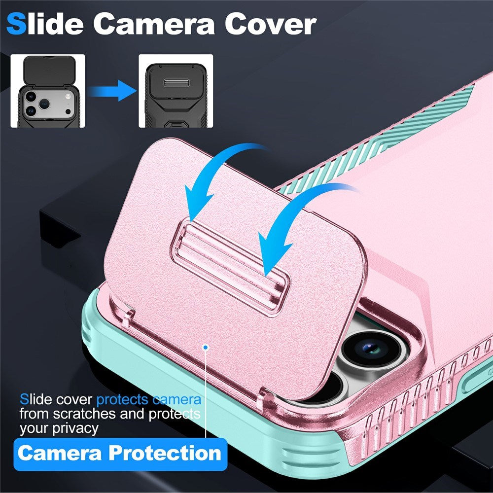 iPhone 18 Pro Max / 17 Pro Max EIDERWOOD Hybrid Plastic Case w. Cam Slider - Pink / Turquoise